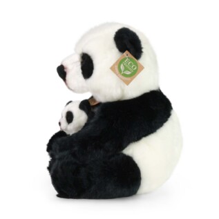Plyšová panda s mládětem 27 cm ECO-FRIENDLY
