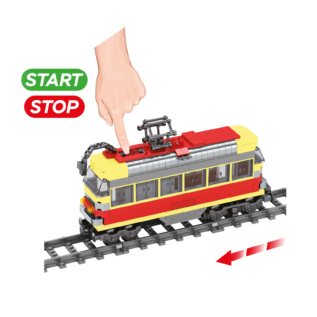 Kompatibilní stavebnice BLOXO tramvaj na baterie s kolejemi 724 ks