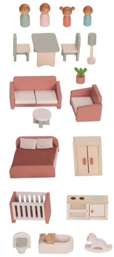 2Kids Toys Domeček s panenkami růžový