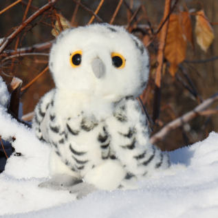 Plyšová sova sněžná 25 cm ECO-FRIENDLY