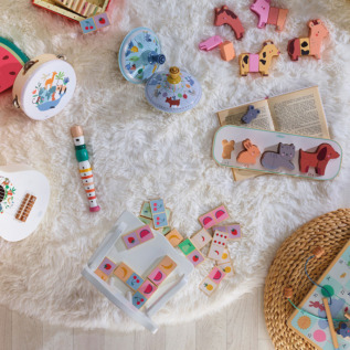 Vilac Dřevěné domino Ovoce a zelenina Sarah Betz