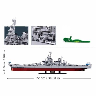 Sluban Model Bricks M38-B1291 Bitevní loď USS Missouri 1:350