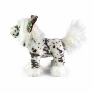 Plyšový pes čínský chocholatý stojící 25 cm ECO-FRIENDLY