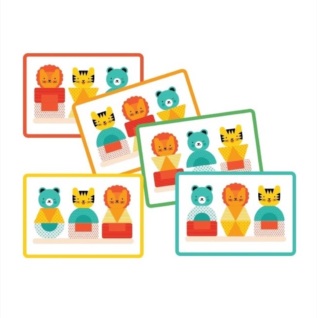 Petit Collage Dřevěné skládací puzzle lev, tygr a medvěd