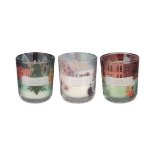 Sada 3 zimních mini svíček