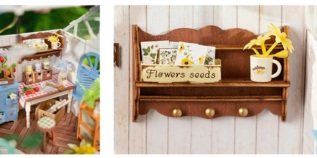 RoboTime 3D dřevěná skládačka Miniatura domečku Vysněný zahradní dům