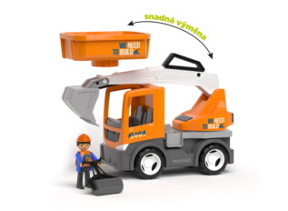 efko MultiGO VIA 2+1 - Igráček silničář, auto, bagr, valník, válec