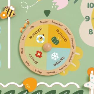 Dřevěný kalendář v anglickém jazyce v krabici