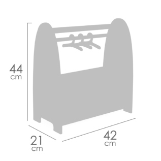 DeCuevas 55874 Dřevěný šatní věšák na oblečení pro panenky Tulipe 2025