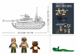 Sluban Model Bricks M38-B1365 Bitevní tank M1A2 Abrams TUSK II 2v1
