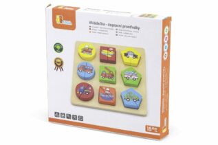 Dřevěné puzzle vkládačka - doprava v české krabici