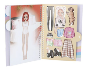 KREATIVNÍ BLOČEK SE SAMOLEPKAMI DENNÍCH OUTFITŮ TOP MODEL různé druhy