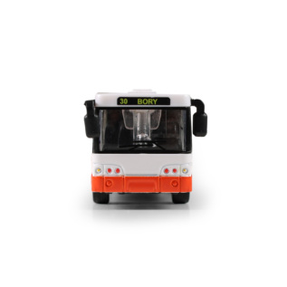 Kovový kloubový autobus červený 18 cm