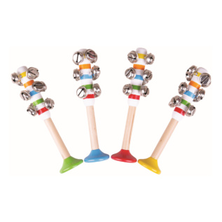 Bigjigs Toys Rolničky pruhované 1ks modrá