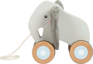 small foot Dřevěná tahací hračka Slon se šustivými oušky