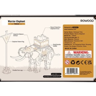 RoboTime 3D dřevěná skládačka Bojovný slon