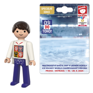 efko Igráček Fanoušek MS v hokeji 2024 bílý dres - figurka