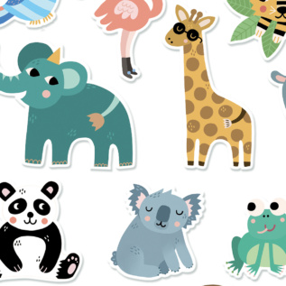 Vilac Dřevěné magnetky Džungle