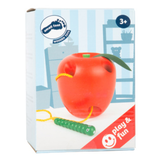 small foot Dřevěná hra na provlékání jablko