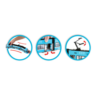 Moderní tramvaj DPO Ostrava modrá 47 cm