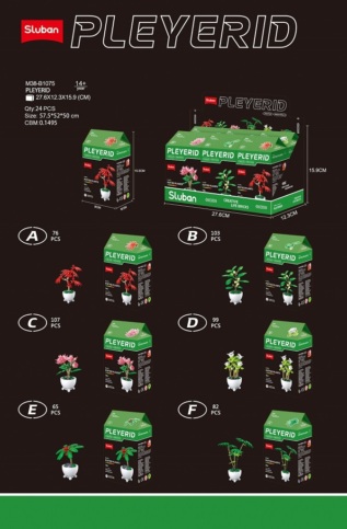 Sluban Flowers M38-B1075A Tropická rostlina v květináči