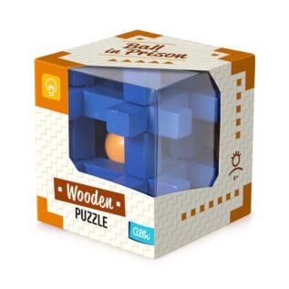 Velký dřevěný hlavolam - Klec s koulí