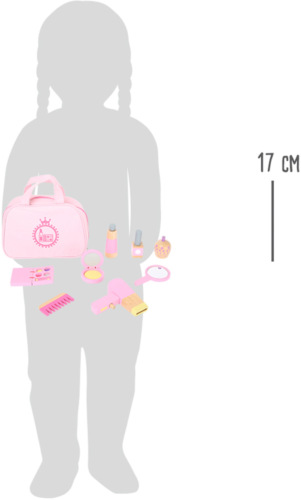 small foot Dětská kosmetická taštička růžová s dřevěnými doplňky