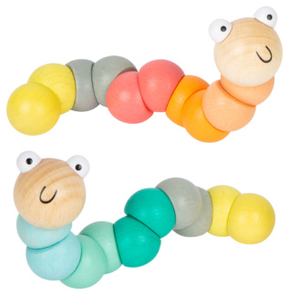 small foot Motorická hračka housenka 1ks růžová