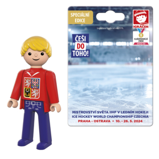 efko Igráček Fanoušek MS v hokeji 2024 červený dres - figurka