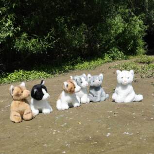 Plyšová kočka 14 cm sedící ECO-FRIENDLY