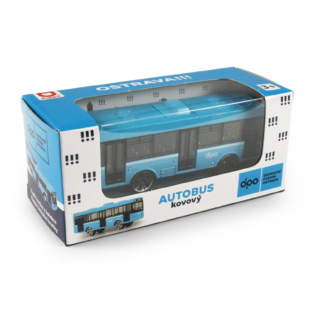 Kovový autobus DPO Ostrava modrý 8 cm