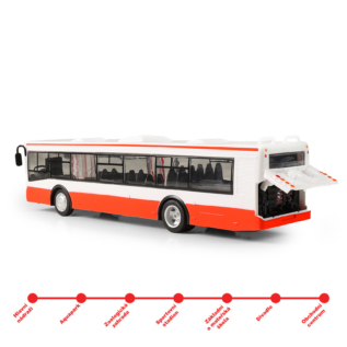 Autobus který hlásí zastávky česky 28 cm