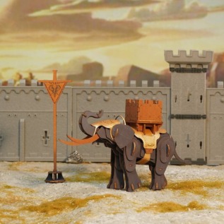 RoboTime 3D dřevěná skládačka Bojovný slon