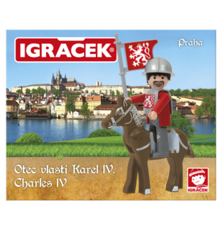 efko Igráček Karel IV - Praha - figurka se zbrojí a koněm