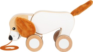 small foot Dřevěná tahací hračka Pejsek se šustivými oušky