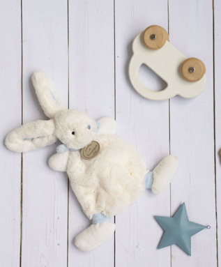 Doudou Dárková sada - Plyšový králíček modrý 26 cm