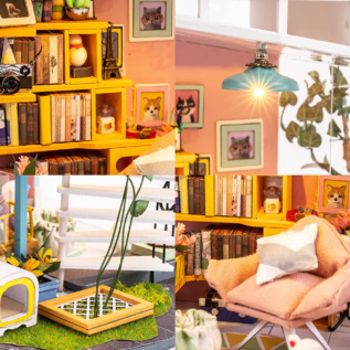 RoboTime 3D dřevěná skládačka Miniatura domečku Střešní terasa