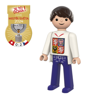 efko Igráček Fanoušek MS v hokeji 2024 bílý dres - figurka