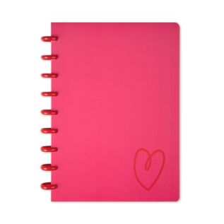 Růžový kroužkový blok - Srdce