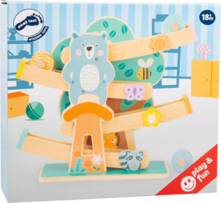 small foot Dřevěná dráha v pastelových barvách