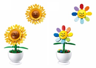 Sluban Flowers M38-B1073 Květiny s očima malé Displej 6 ks