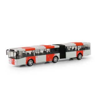 Kovový kloubový autobus PID Praha červený 18 cm