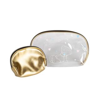 Sada zlatých kosmetických tašek Me to You