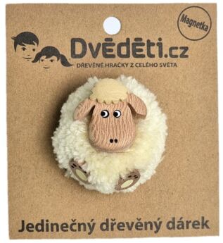 2Kids Toys Dřevěná magnetka velká pompon Ovce