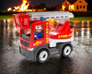 ECO MultiGO Fire 2+1 - Igráček hasič, auto, žebřík, cisterna
