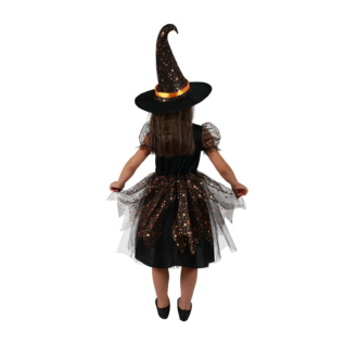 Dětský kostým čarodejnice s hvězdičkami (L)