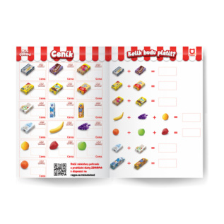 MINI OBCHOD - nákupní košík s doplňky a učením jak nakupovat - červený