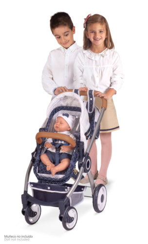 DeCuevas 80537 Skládací kočárek pro panenky 3 v 1 s batůžkem TOP Collection 2020 - 70 cm