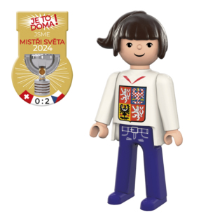 efko Igráček Fanynka MS v hokeji 2024 bílý dres - figurka