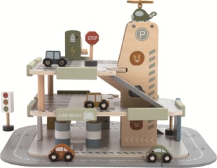 2Kids Toys Dřevěná garáž s cestou